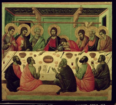 Het Laatste Avondmaal, van het Passie Altaarstuk door Duccio di Buoninsegna